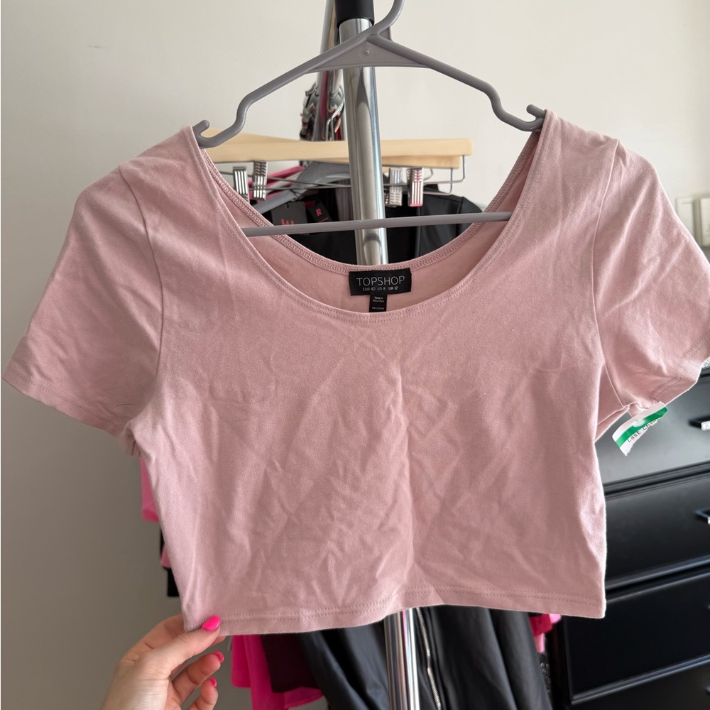 Topshop Pink Crop Top